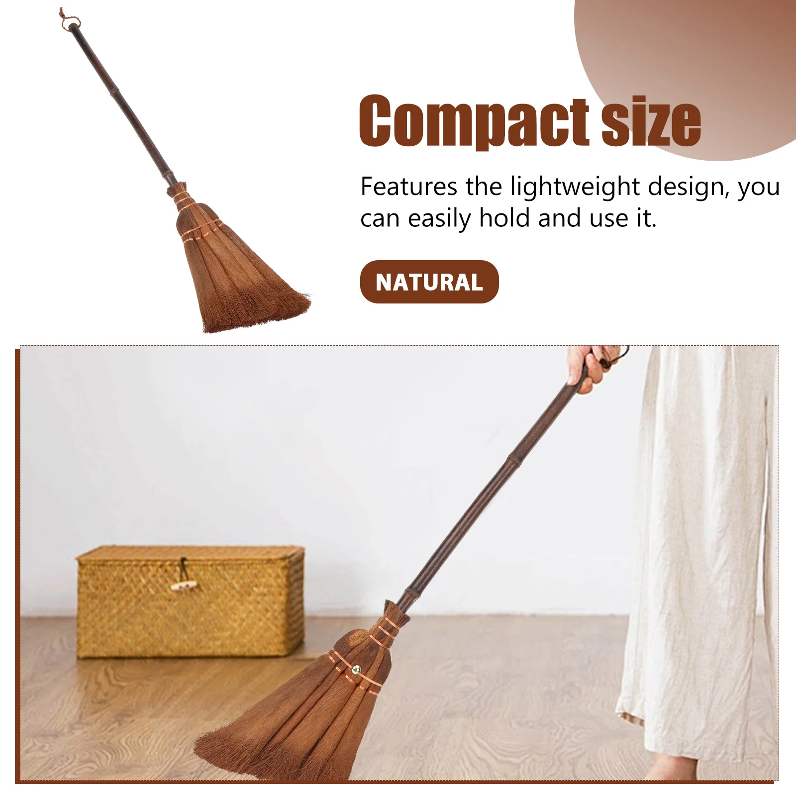 1pc Practical Home Use Small Broom Natural Palm-made Broom Cleaning Tool