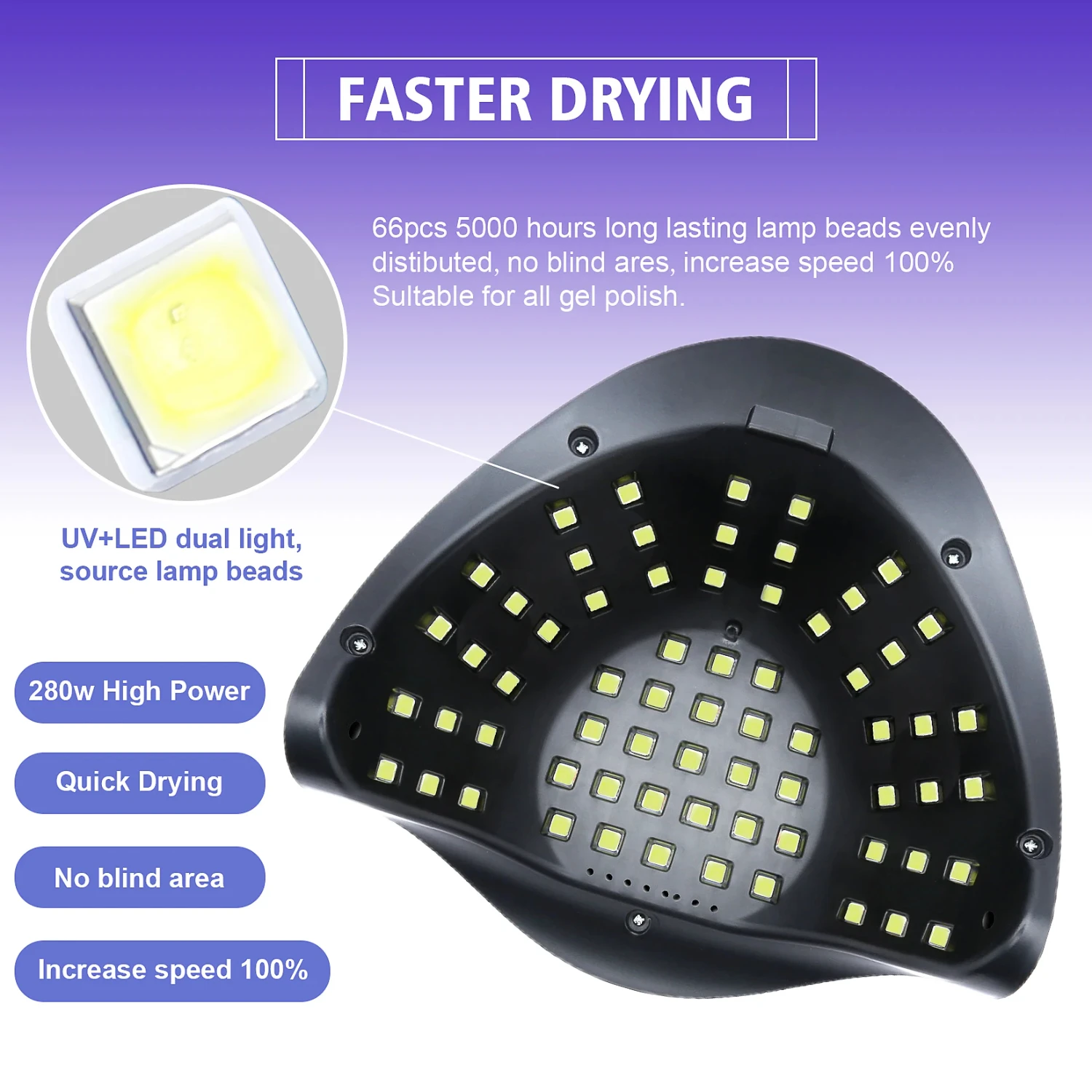 SUN X11/10 MAX Professional Nail Drying Lamp  Manicure 66LEDS Gel Polish Drying Machine with Large LCD UV LED Nail Lamp