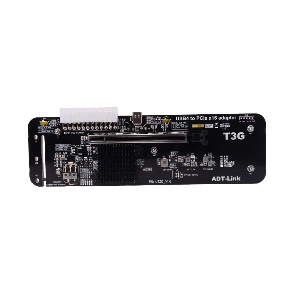Adaptador UT3G V1.6 USB4 a PCIe 4,0 X16 eGPU, tarjeta gráfica externa para Thunderbolt 4/3, Compatible con portátiles NUC ITX STX