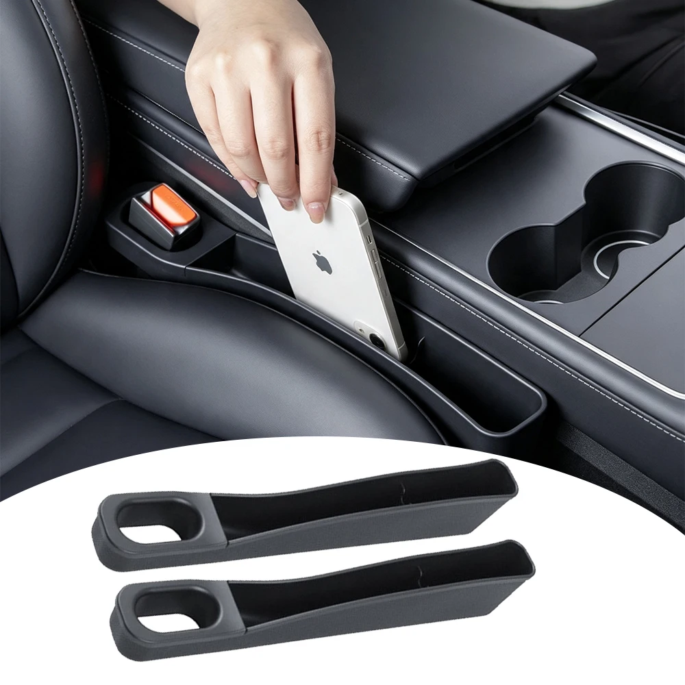 2PCS Seat Gap Storage Box Strip Organizer Filler Wallet Card Phone Holder For Tesla Model 3 Highland Model Y Juniper Accessories