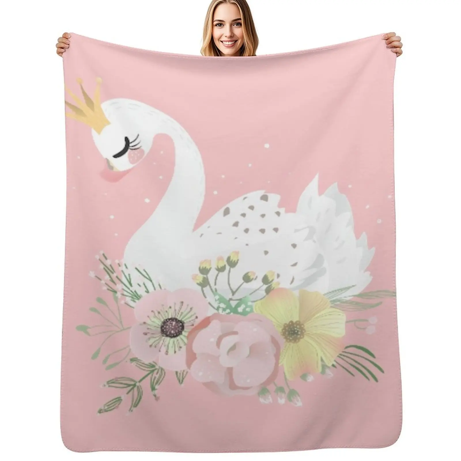 

swan princess, a magic fairy tale for kids Throw Blanket Summer Cool Breathable Blanket for Sleeping