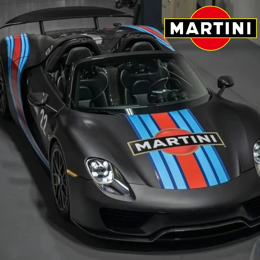 

Car Stickers Hood Door Stripe Vinyl MARTINIS Racing Decal Martini Accessories for Xiaomi tesla e46 volkswagen 911 917 917LH 918