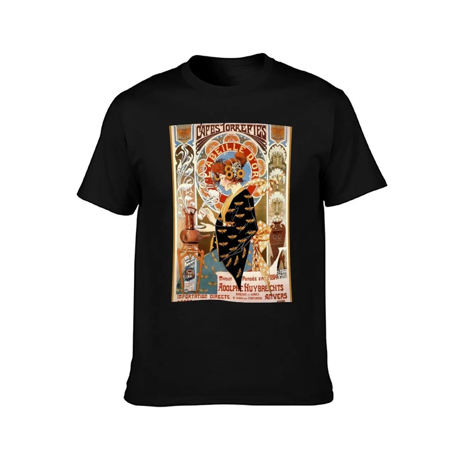Cafés torréfiés Labeille dor. French art nouveau poster T-Shirt funny t shirts dark humor T-Shirt