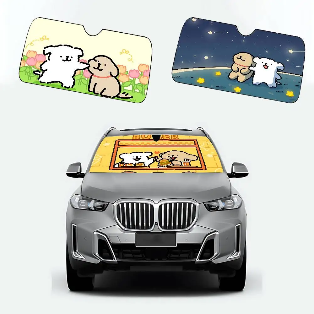 كارتون M-المالطية مظلة السيارات الستائر مظلة السيارات يغطي غطاء الزجاج الأمامي العالمي للطي قناع #2