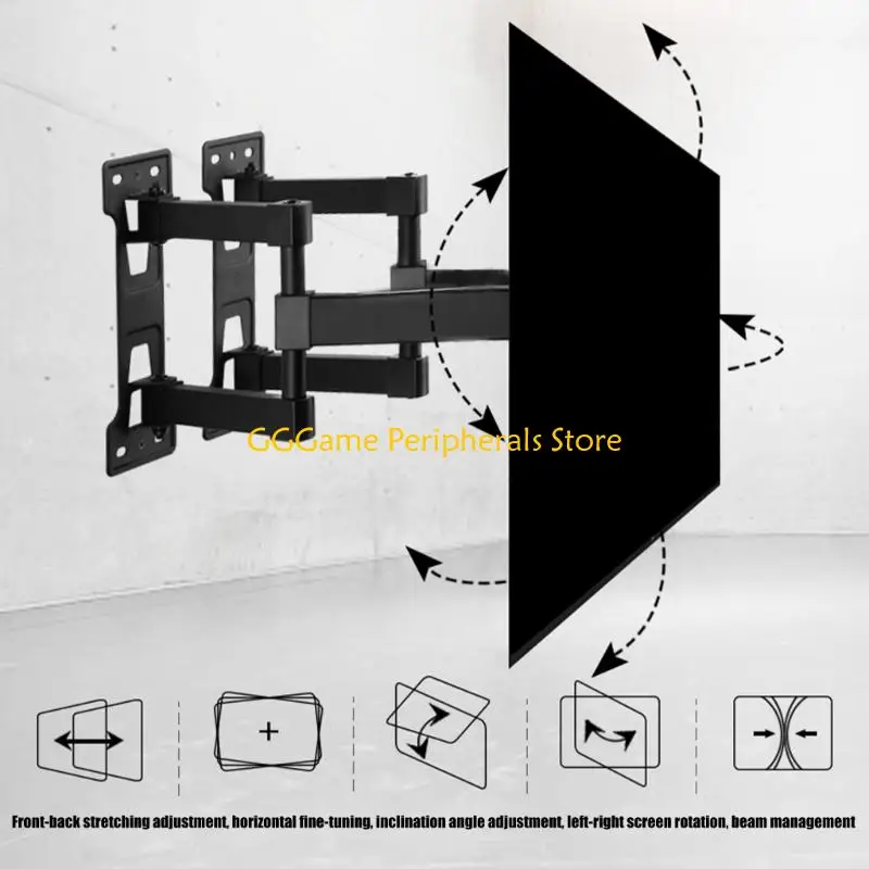

U55B Corner Bracket For 37-70 Inch TVs Rotating Rotation Mechanism Powder Coated Construction Space Saving Solution