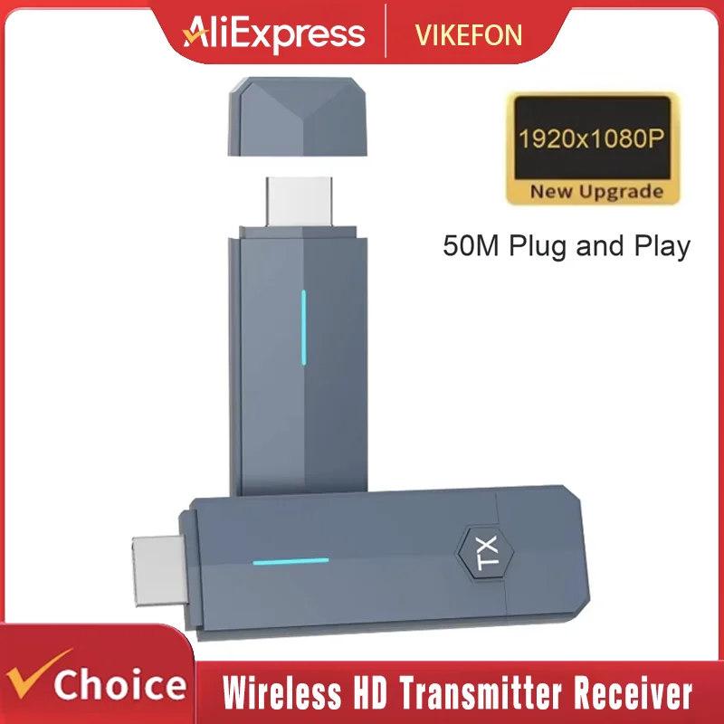 5.8G Wireless HDMI-Compatible Transmitter Receiver Kit 1080P 60Hz for PC Laptop Camera Set Top Box to Monitor TV Projector Use