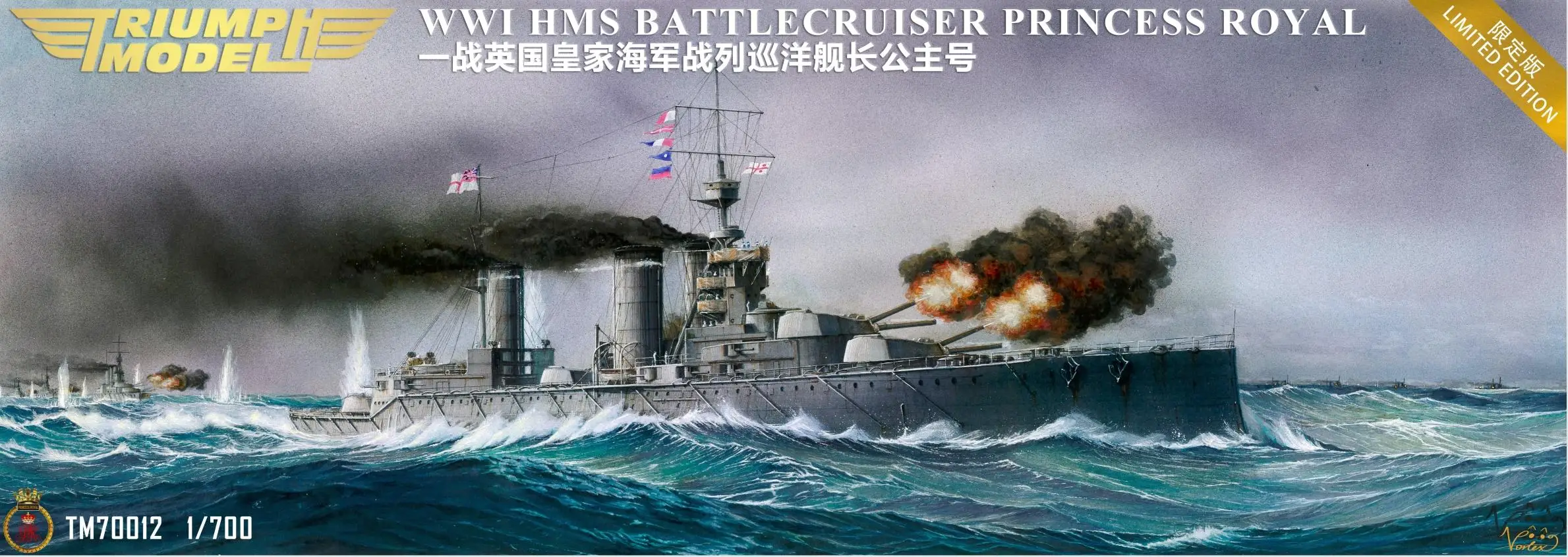 TM70012 1/700 مقياس HMS Battlecruiser Princess Royal 1914-1916 (2in 1) نسخة الهيكل