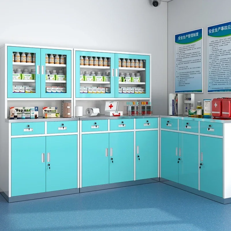 Clinic: Western medicine cabinet, treatment room, hospital dental dispensing table, rack, storage