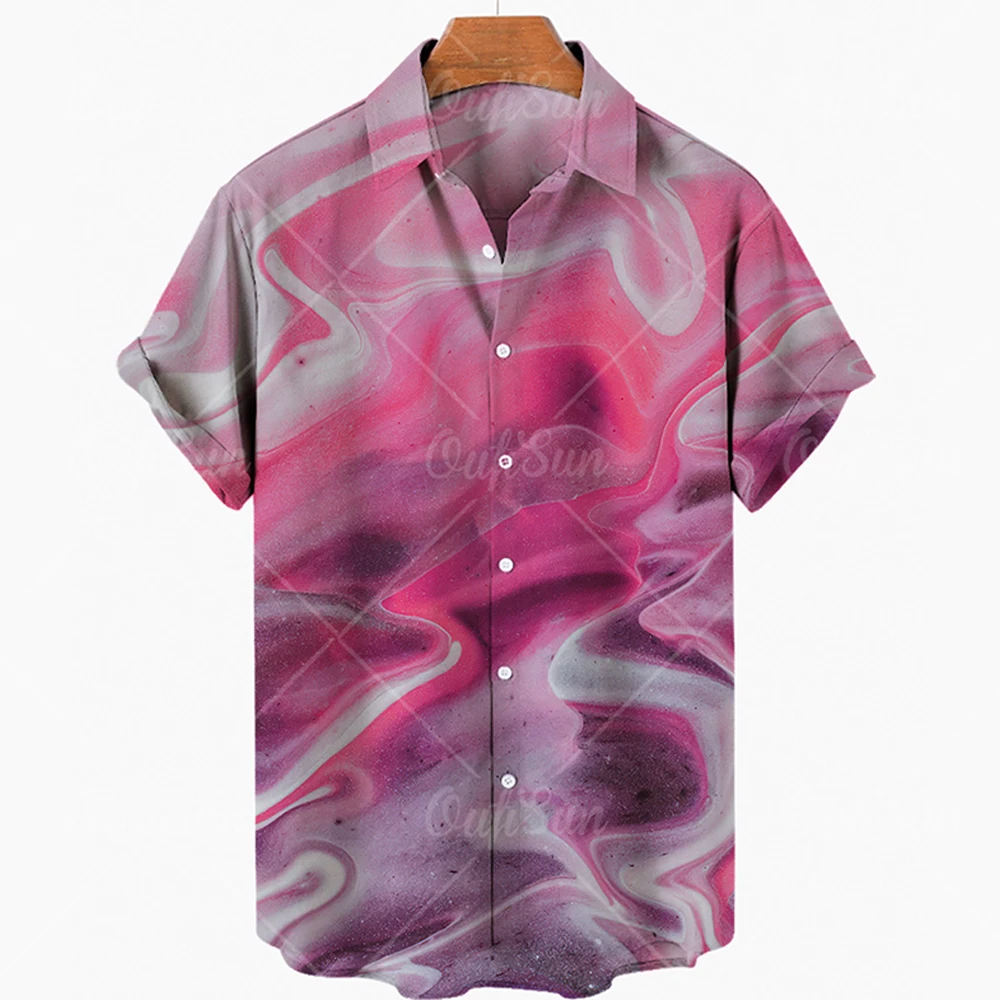 Camisas de playa hawaianas para hombre, ropa Vintage de diseñador de lujo con estampado 3D de viento, patrón Irregular de gran tamaño Y2k Floral Punk, Verano