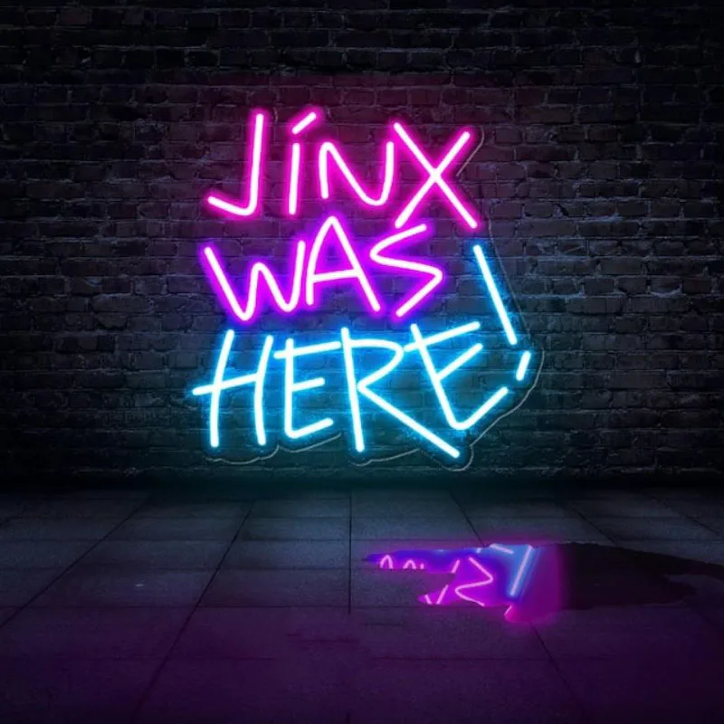 Jinx Was Here Arcane - LED Neon Sign, cartoon Neon Sign, cartoon Character, Neon Game Zone,cartoon led sign,cartoon light sign,