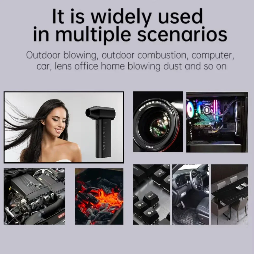 Luchtblazer 130000 RPM Handheld Mini Turbo Jet Fan Elektrische Krachtige Grote Wind Föhn Hoge Snelheid Turbo Oplaadbare Blower