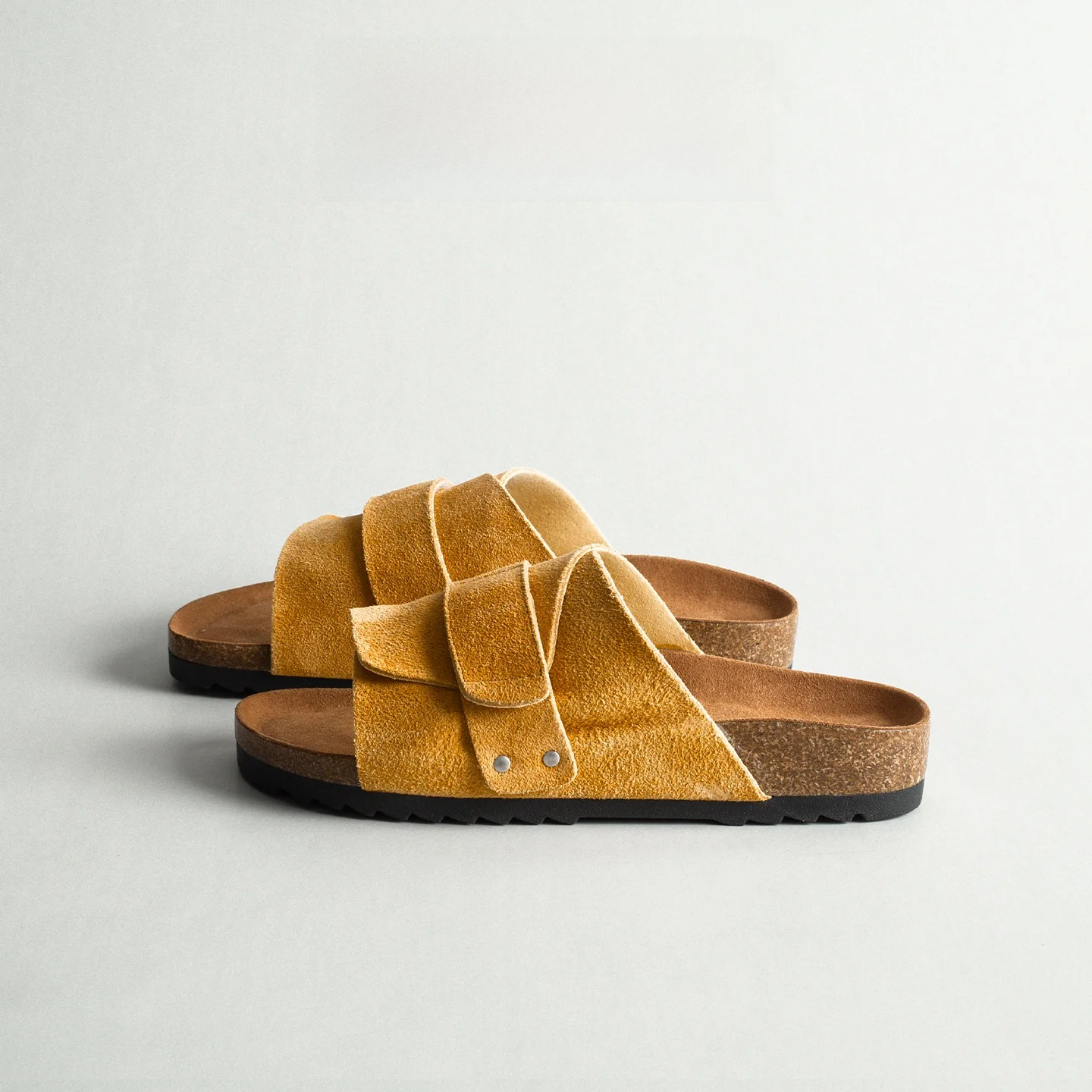 

Thick Bottom Cork Leather Women's Sandals Open Toe Casual Slip-On Beach Slippers Comfortable Soft Leather Shoes
