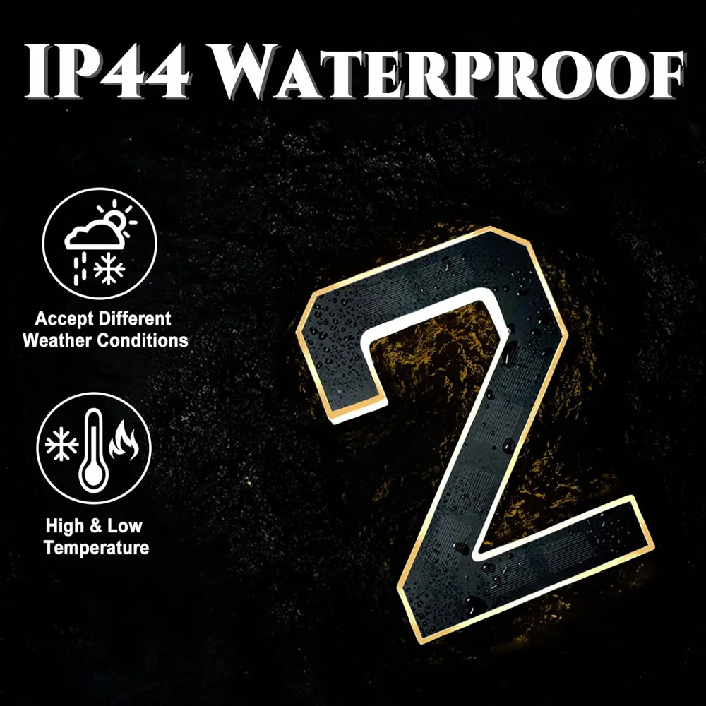 12cm Solar Outdoor House Number Light Waterproof LED Address Sign Lamp With Solar Panel For Home Yard Garden Door Decor