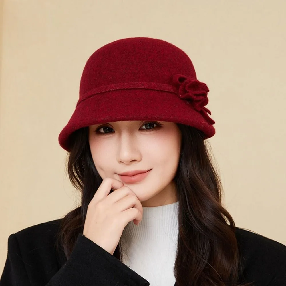 

Модная теплая женская рыбацкая шляпа, ветрозащитная утолщенная панама, элегантная шапка для бассейна в стиле Хепберн, осень и зима