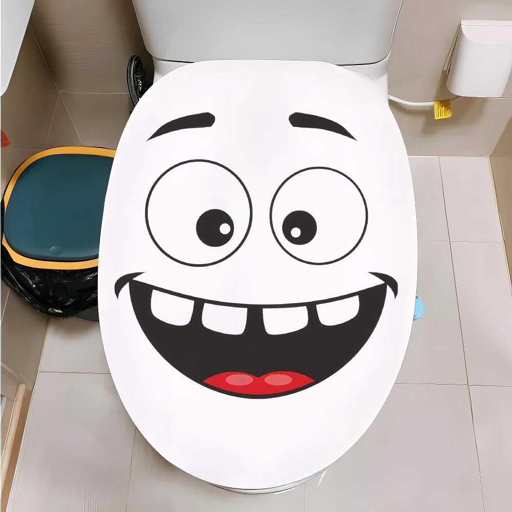 1 Stück Kreative Lustige Badezimmer-Aufkleber Toiletten-Aufkleber Wandaufkleber Badezimmer-Dekoration Niedliche Cartoon-Expressions-Toiletten-Aufkleber Kunst-Dekor – Detail 11