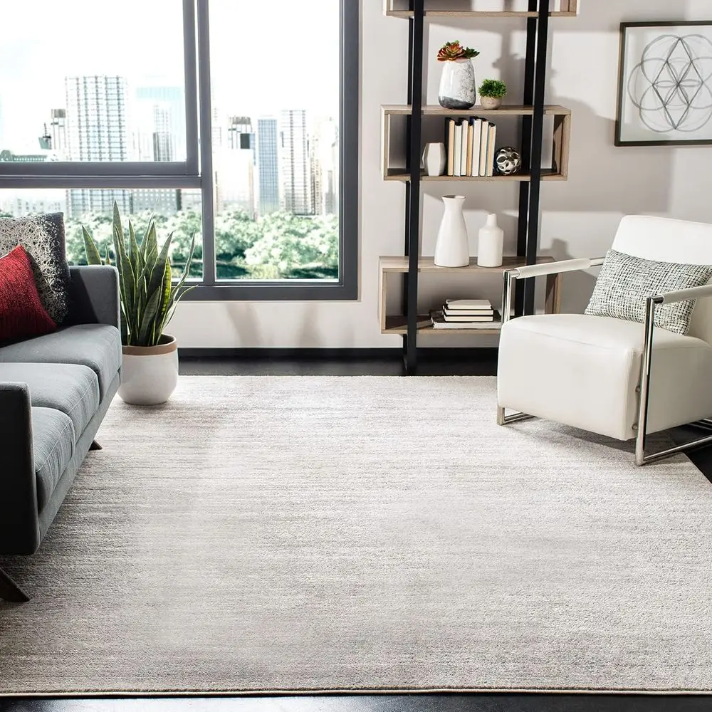 

Adirondack Collection - 9x12 Large Ivory & Silver Area Rug, Modern Ombre Design, Non-Shedding, Easy to Clean, Suitable for Livin
