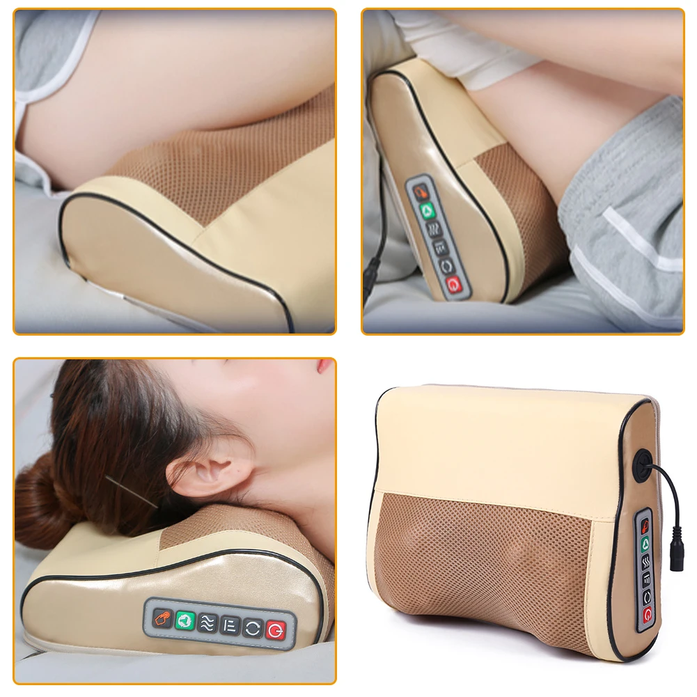 وسادة تدليك الرقبة الكهربائية مدلك الرقبة قابل للتعديل الأنسجة العميقة العجن وسادة تدليك متعددة الوظائف لساق الكتف العنق