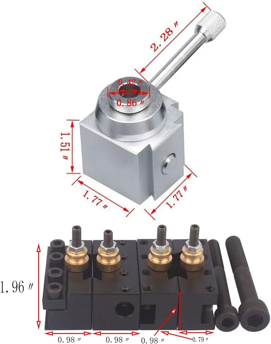 Mini Lathe Quick Change Tool Post & Holders Multifid Tool Holder Kit Set for Table