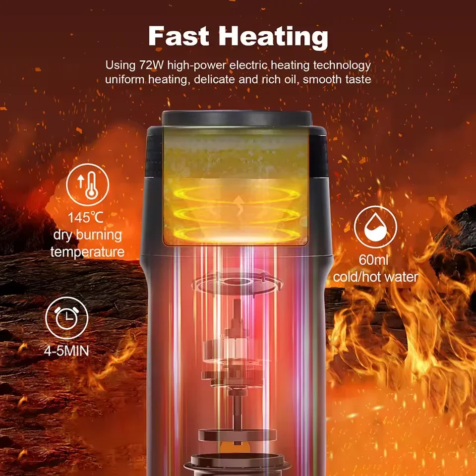 Macchina per caffè espresso portatile elettrica wireless per auto e casa Caffettiera da campeggio Caffettiera da viaggio in polvere con capsule 3 in 1