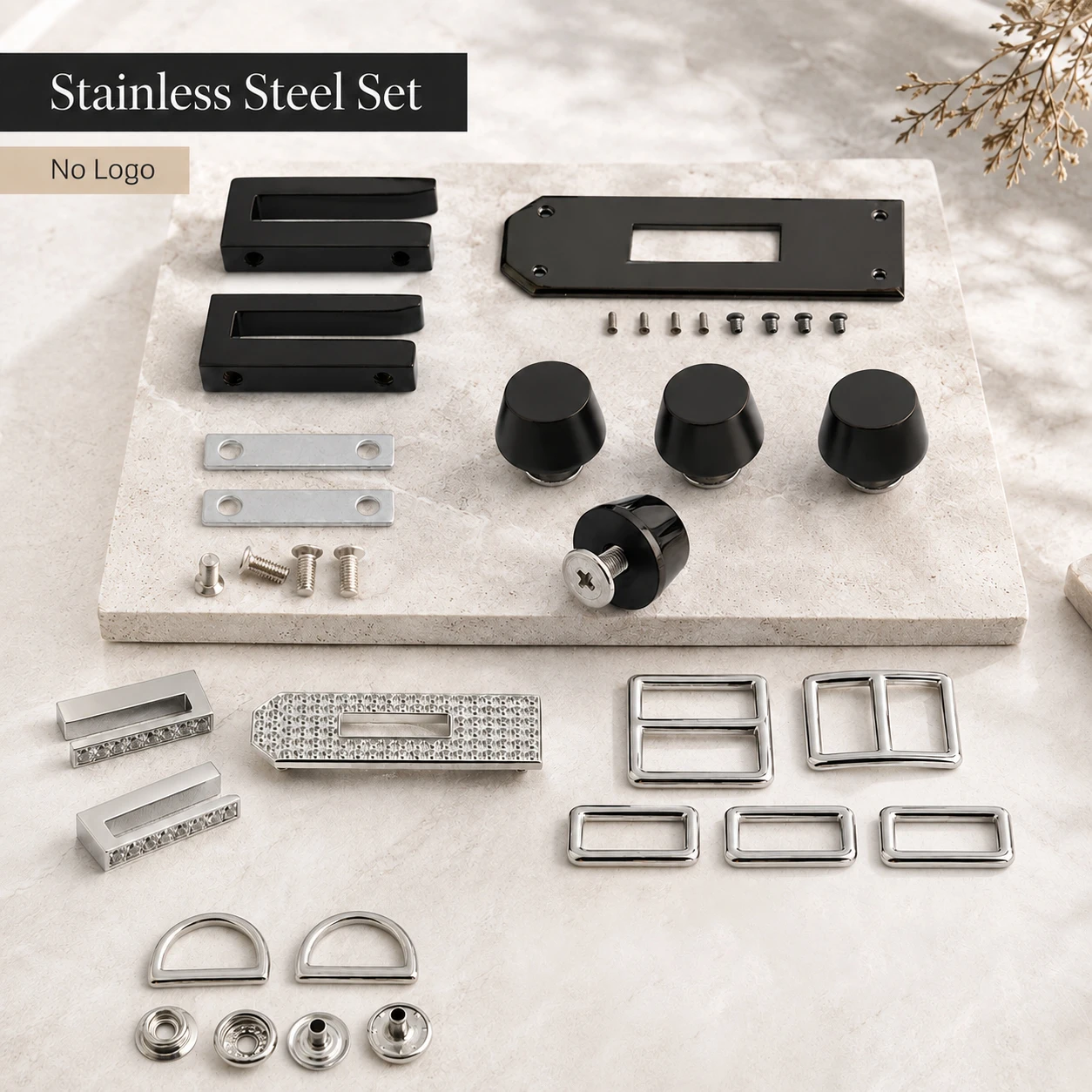1/5Sets Silver Stainless Steel Metal Twist Turn A Set Of Locks For Woman Handbag Bags Clasp Lock Buckle Hardware DIY Accessories