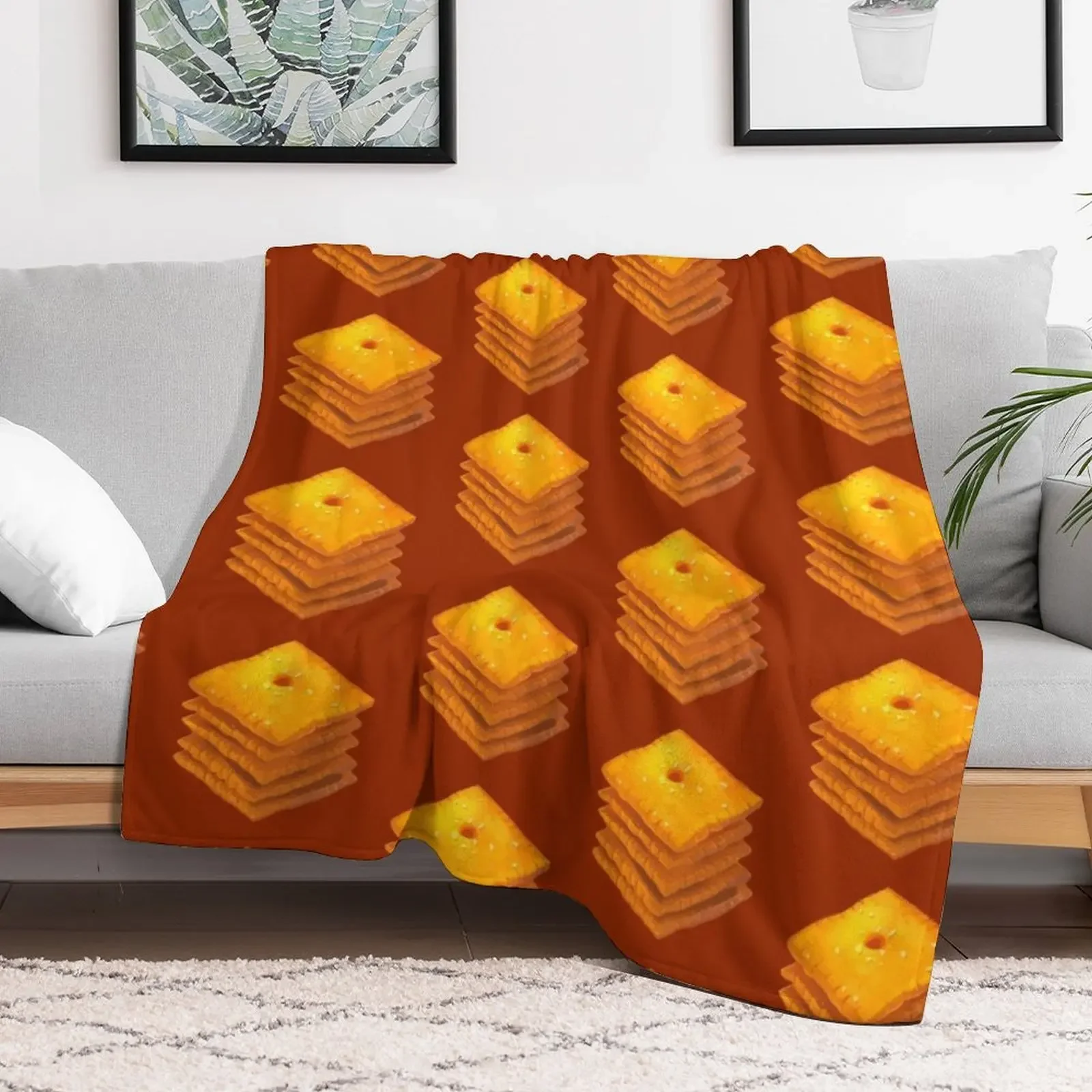 Cheese Cracker Stack Throw Blanket Decorative Sofa Polar Blankets