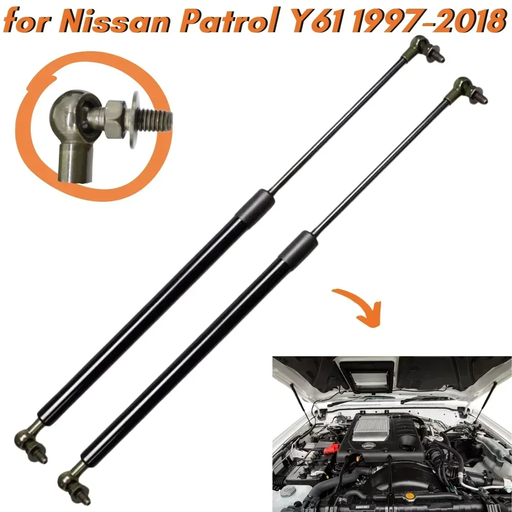 

Qty(2) Hood Struts for Nissan Patrol Y61 GU GR UTE Wagon 1997-2018 380mm Front Bonnet Lift Supports Shock Absorbers Gas Springs