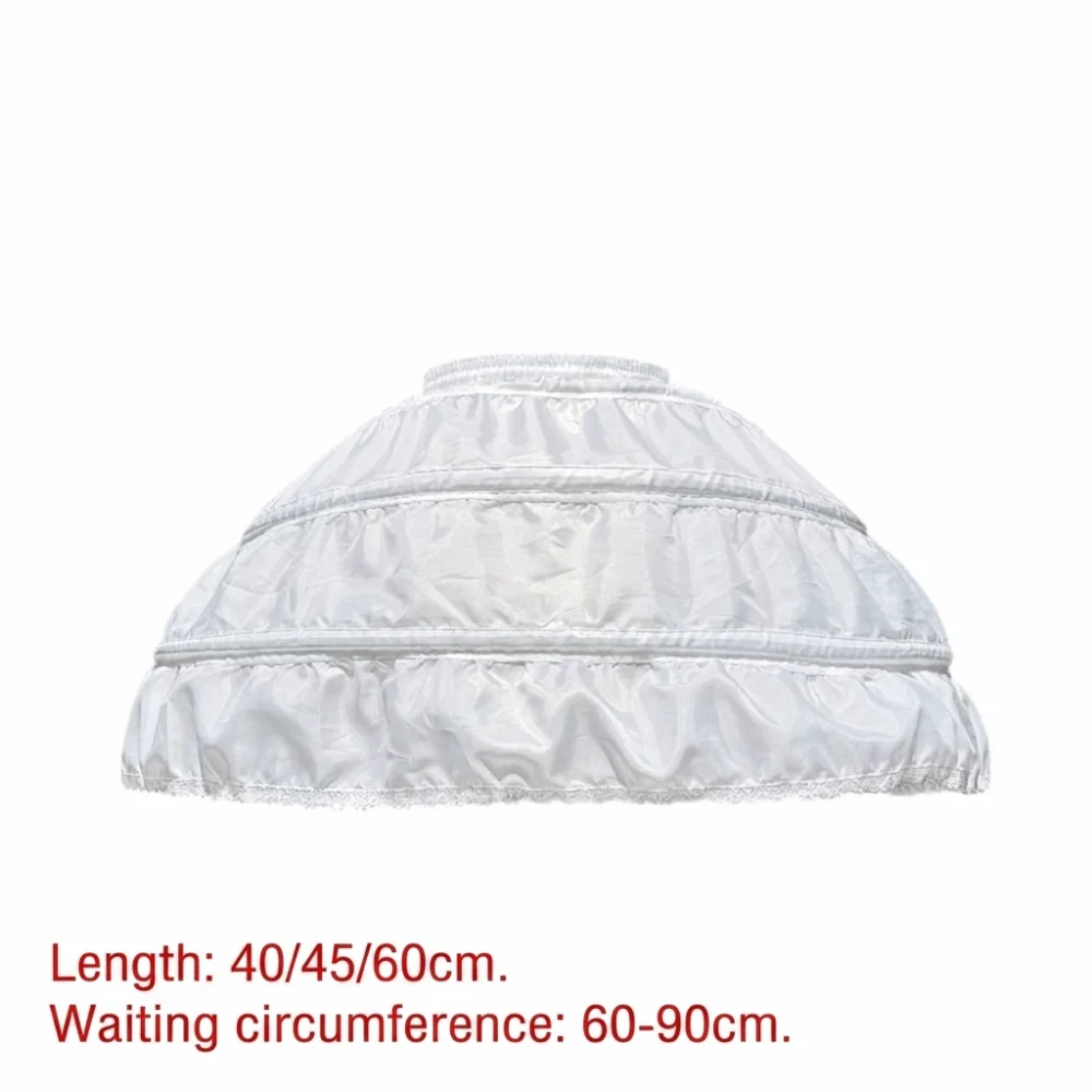 Fashion Lolita Petticoat White With Hoop Underskirt Crinoline Adjustable Cosplay Crinoline Skirt Party Dress image 6