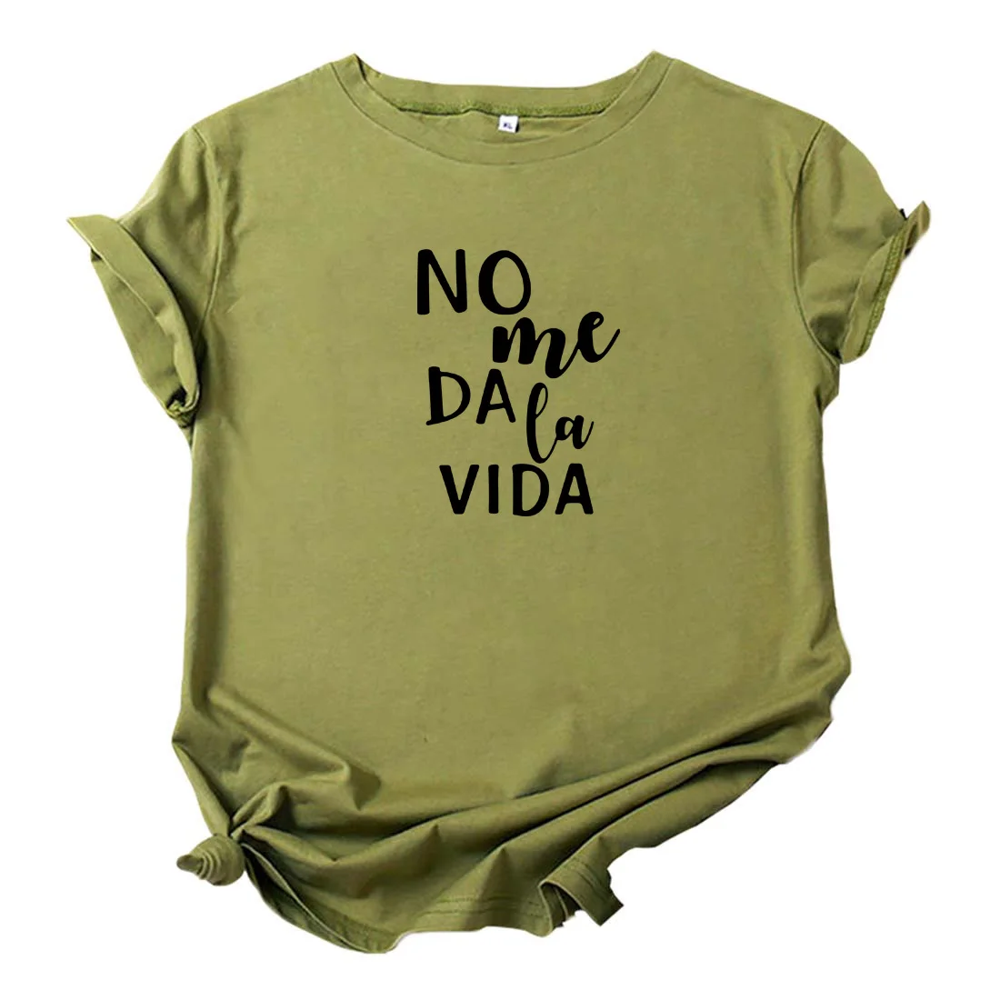 No Me Da La Vida Tshirt donna moda lingua spagnola maglietta donna Casual cotone Tee donna nero maniche corte Camisetas Mujer