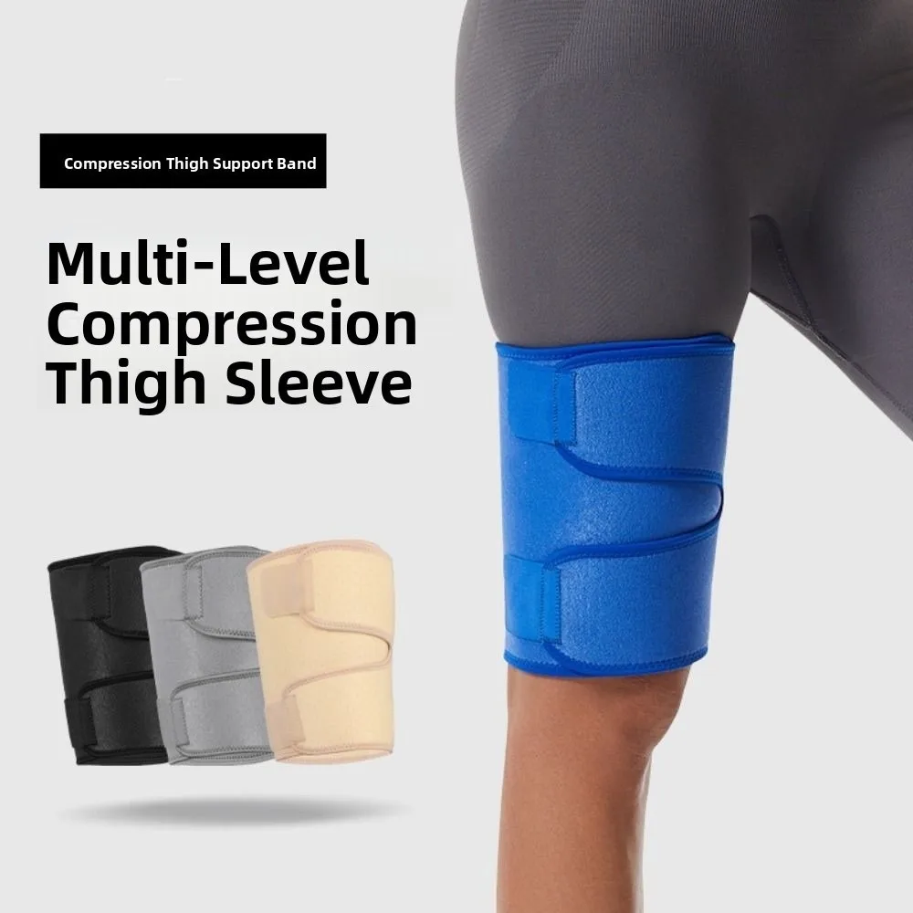 

1Pc Comfortable Adjustable Compression Thigh Brace Breathable Fixed Muscles Support Leg Sleeve Upper Leg Wrap for Women Men