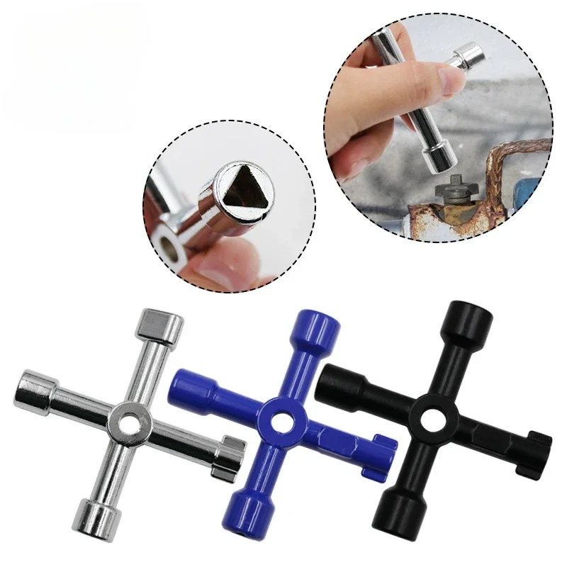 Multi-purpose Electric Control Cabinet Triangle Four-way Key Wrench Elevator Water Meter Valve Cross Square Hole Round Hole Key