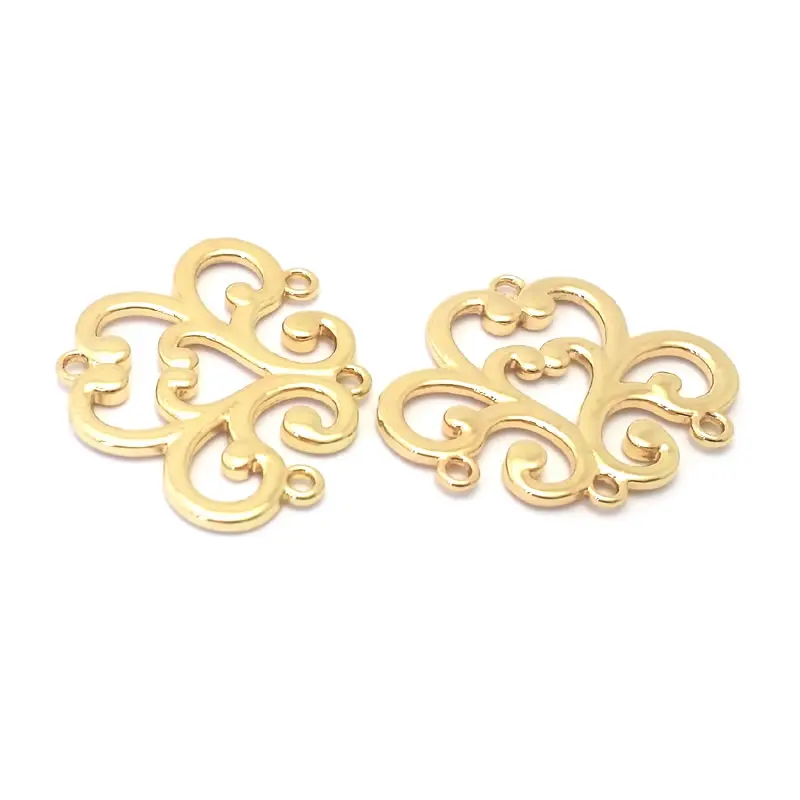 10PCS 18K Gold Color Flower Connect Charms Pendants High Quality Earrings Diy Jewelry Accessories Rosediy official-website