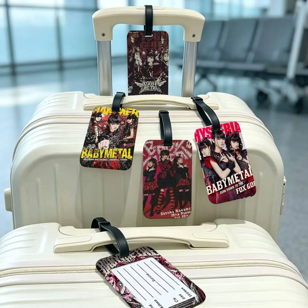 Japanese Band B-BABYMETAL Lightweight Anti lost PVC Luggage Tag Removable Info Card Sleeve Backpack Travel Accessory
