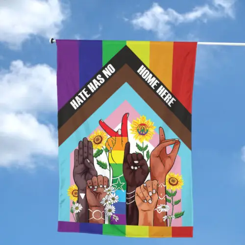 Hate Has No Home Here LGBT Garden Flag, LGBT Pride Flag, BLM Flag, Pride Flag ZZU hhz