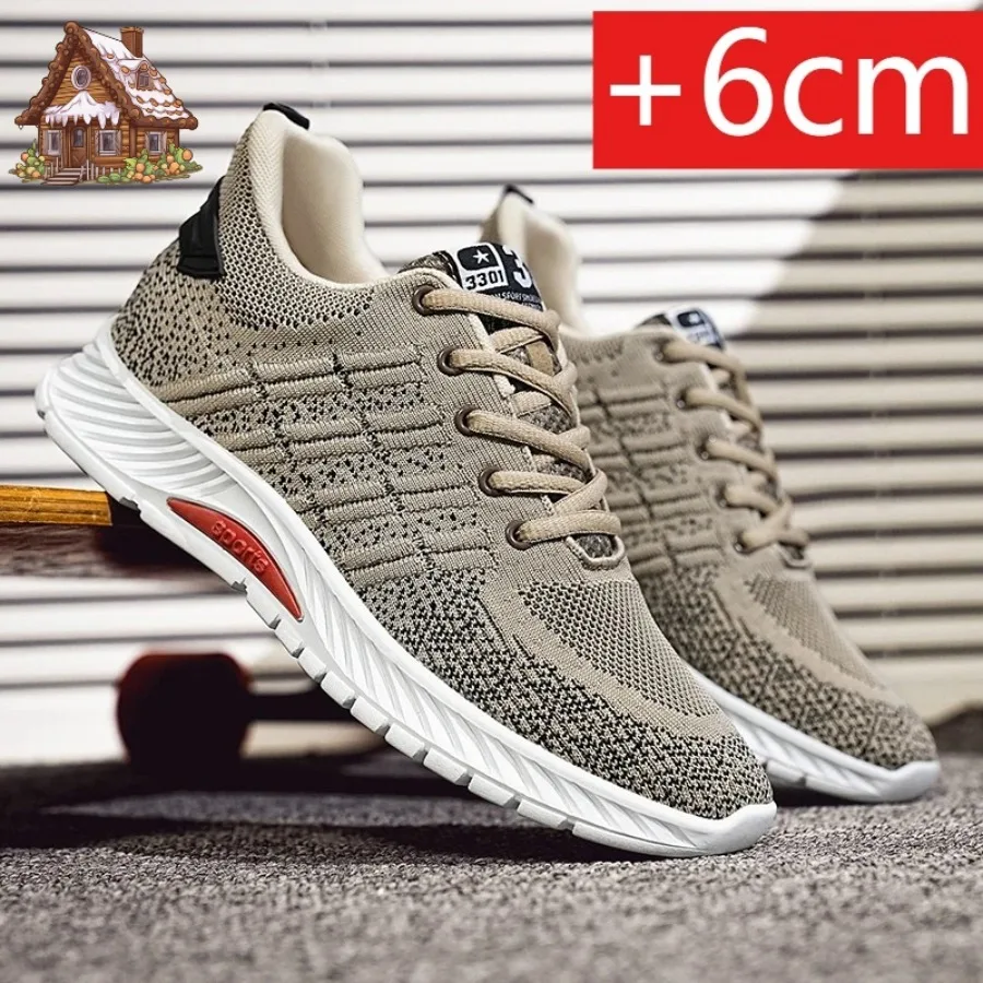 

Men's Elevator Sneakers with Hidden Heels Breathable Heightening Insole 6CM Lift Sports Casual Shoes for Increased Comfort