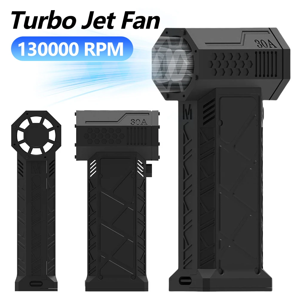 130000 RPM Brushless Motor Mini Turbo Jet Fan USB Rechargeable Powerful Blower Air Duster for Computer Keyboard PC Car