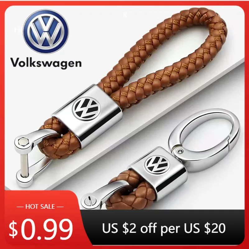 

Металлический/кожаный брелок для ключей для автомобилей VW Volkswagen Golf Polo Passat Touran Jetta, аксессуары для ключей