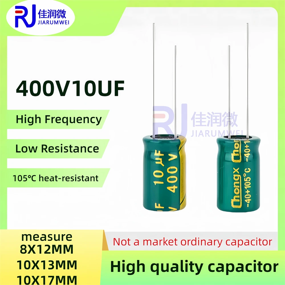 50 шт. оригинальный 400v10uf низкий ESRImpedance высокая частота 400 В 10 мкФ алюминиевый электролитический конденсатор 400V10UF размер 8X12 мм