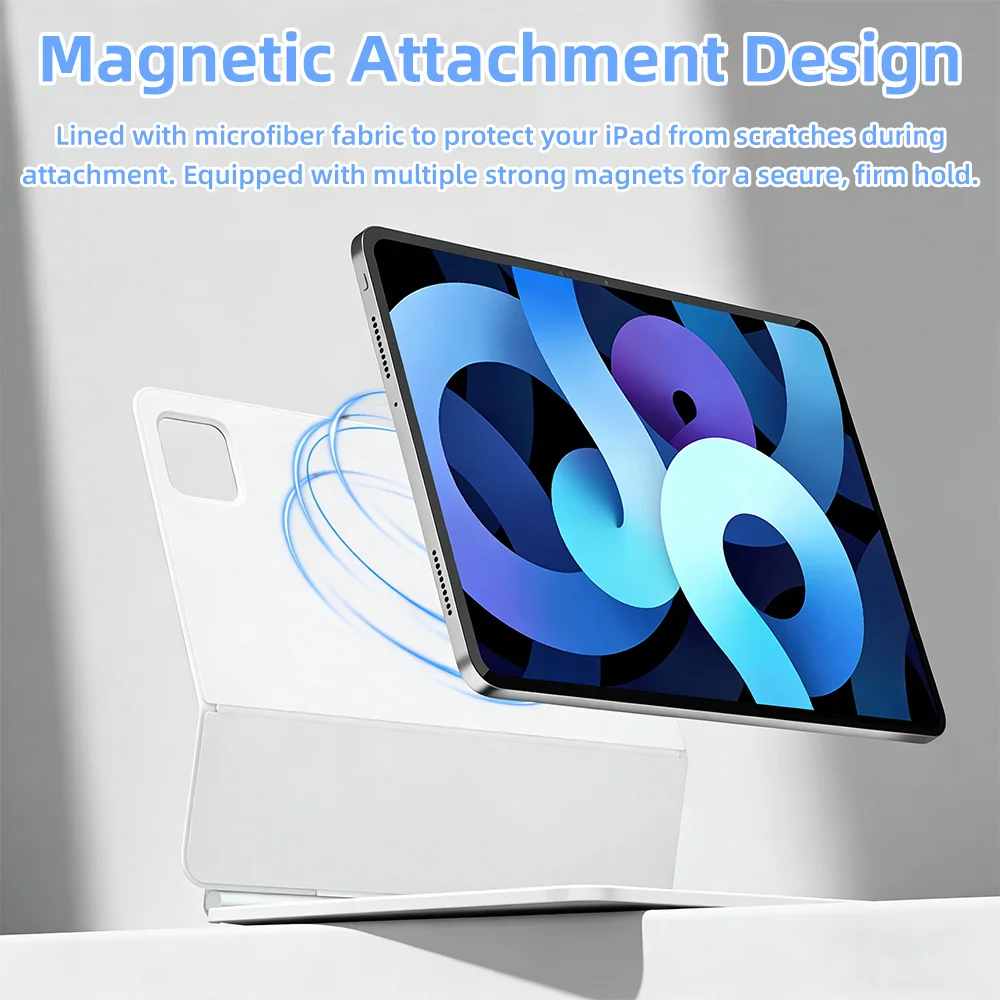 New Magic Wireless Keyboard for iPad 11th 10th Smart Magnetic Case for iPad A16 A3354 A3355 A3356 A2696 with Touch Panel Spanish