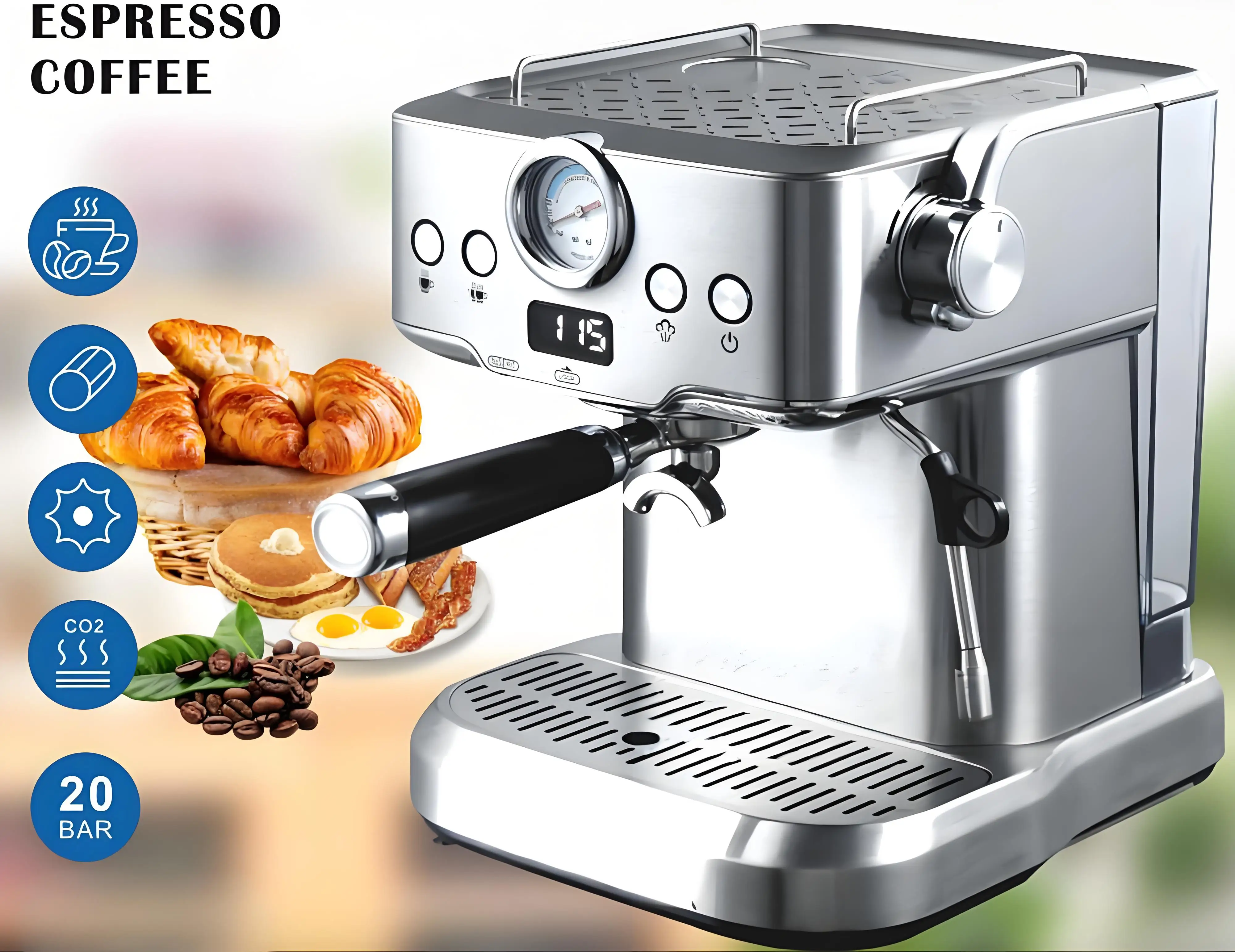 Automatic Coffee hine Black Pearl Italian Home Office Small Packaging Grinding One Milk Foam Coffee hine Coffee Maker