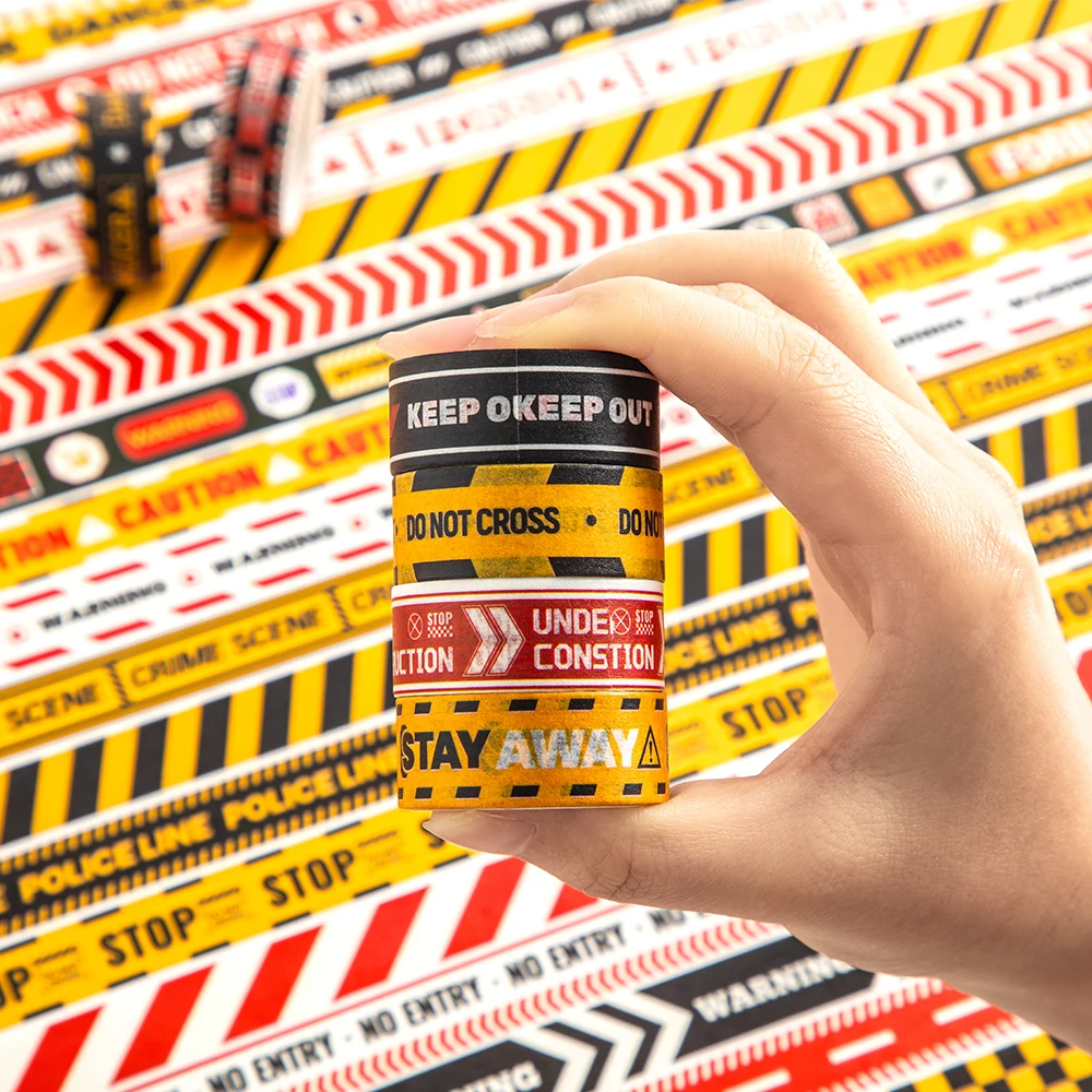 30 Rollen Vorsicht-Washi-Tape-Aufkleber, lebendige Farben, Planer-Zubehör, perfekt zum Markieren, Organisieren von DIY-Basteltagebüchern – Detail 5