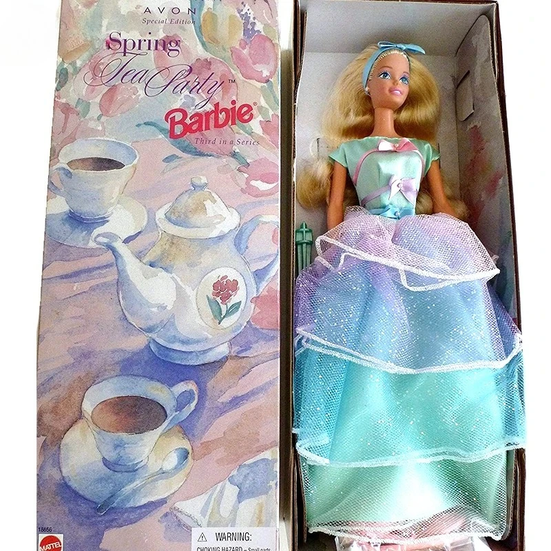 Original Retro Barbie Spring Tea Party 1997 Avon muñecas exclusivas vestido degradado pelo rubio coleccionista niñas juguetes edición especial