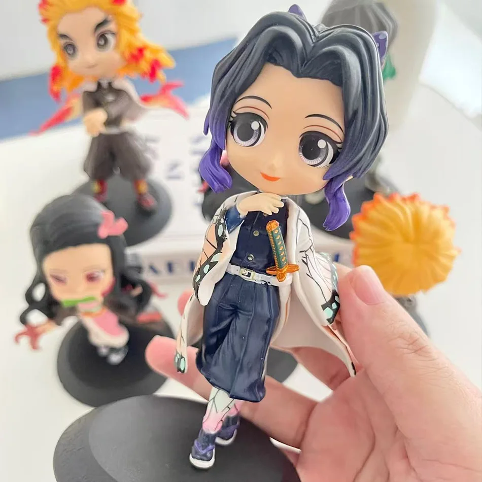 14cm Anime-Figur Nezuko Tanjirou Zenitsu Inosuke Kyoujurou Giyuu Kawaii Qposket PVC-Modell Spielzeug Kindergeschenk