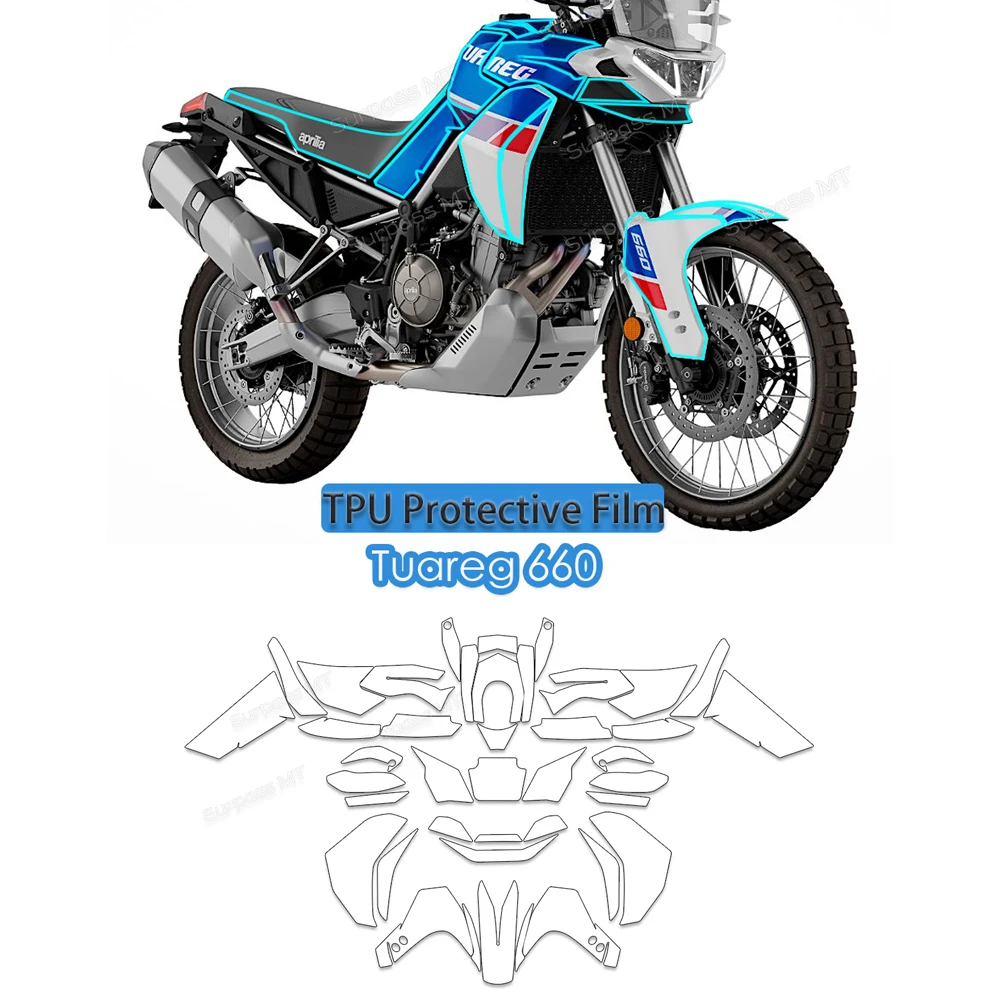 

For Aprilia Tuareg660 TPU Body Paint Fairing Protection Film7.5mil Tuareg 660 PPF Motorcycle Protective Film Invisible Car Cover