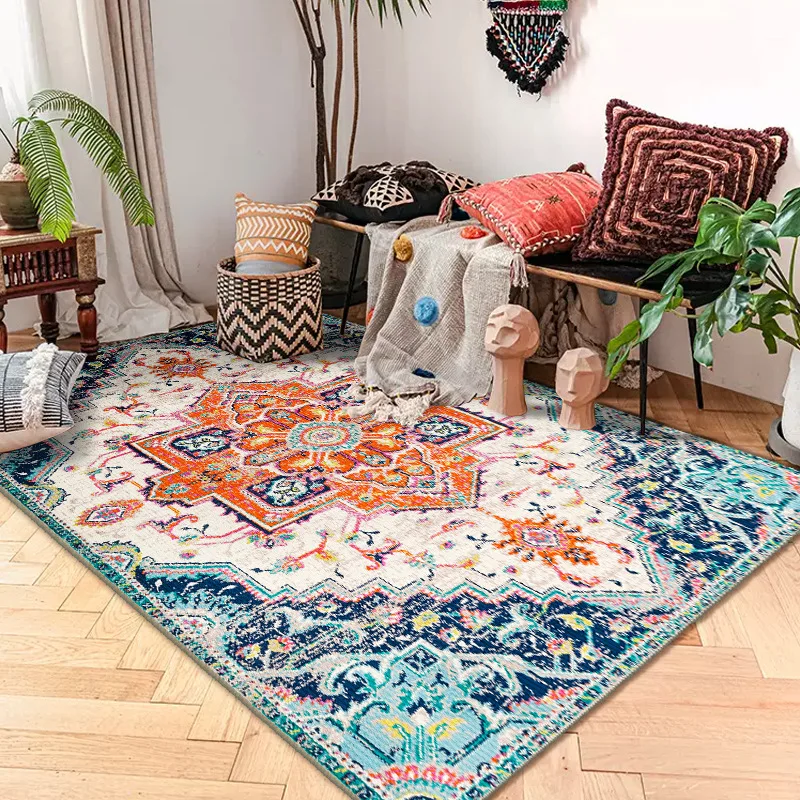 

Bohemia Ethnic Style Living Room Carpets Bedroom Home Decor Anti Slip Floor Mat Lounge Area Rug Persian Carpet Washable Door Mat