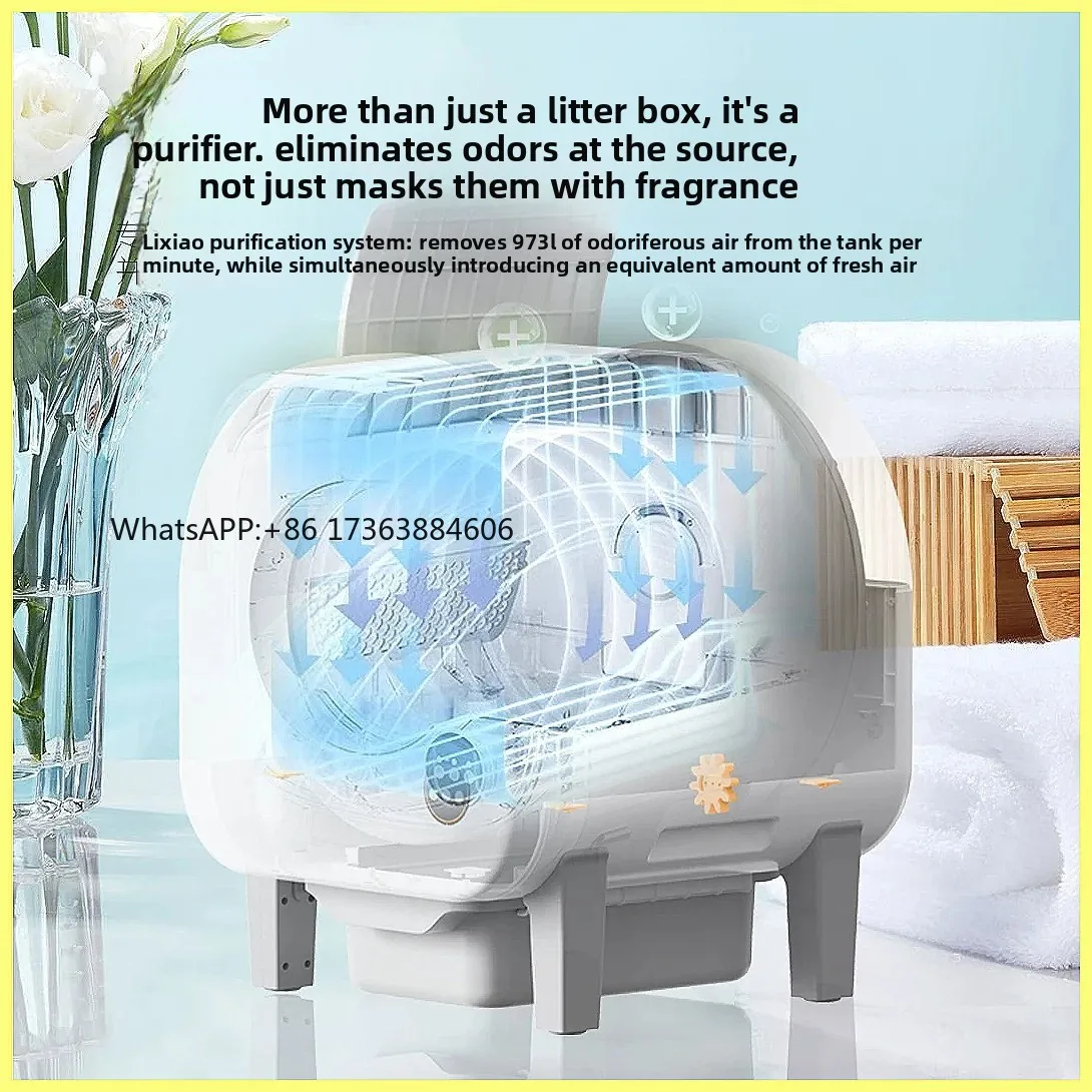 Automatic Box, Enclosed Smart Toilet with Odor Control & Anti-Splash Design, Electric Self-Cleaning，accessories