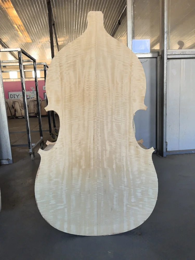 Bass solid wood panel, plywood backboard, flame maple wood, 3/4 bass violin case. Manufacturer produces and sells on their own