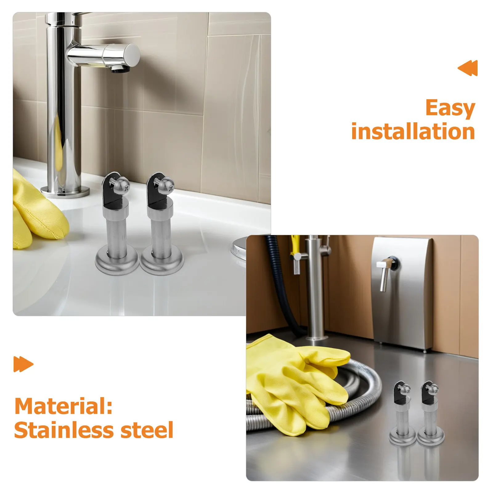 2Pcs Toilet Partition Feet Stainless Steel Partition Support Brackets Toilet Cubicle Leg Replacement Commercial Bathroom Stall