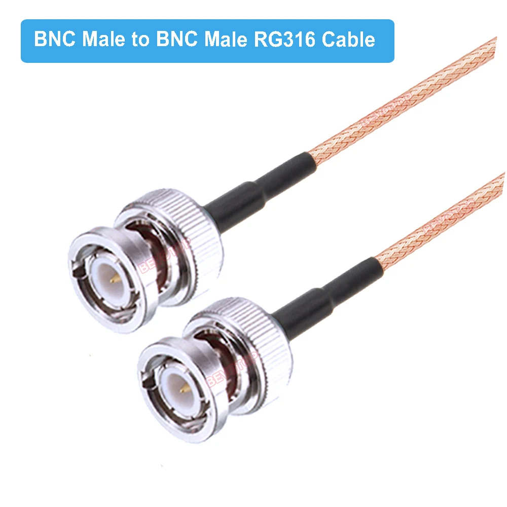 RG316 Cable 50 Ohm BNC Male to BNC Male Straight / Right Angle 90° Plug Connector Adapter Jumper RG-316 RF Coaxial Pigtail