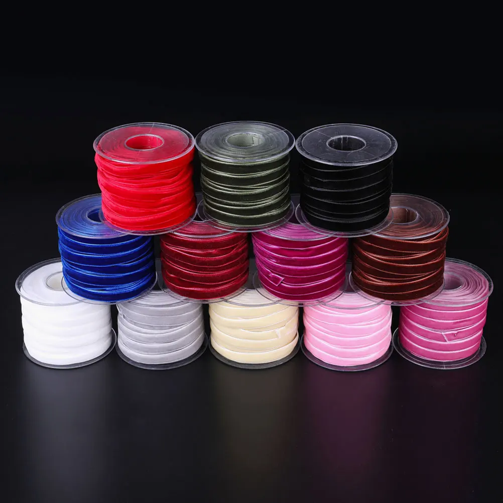 

Red Ribbon Double Sided Satin Cloth Accessories Gift Wrapping Flocking DIY Crafts Headwear Collar Band Durable