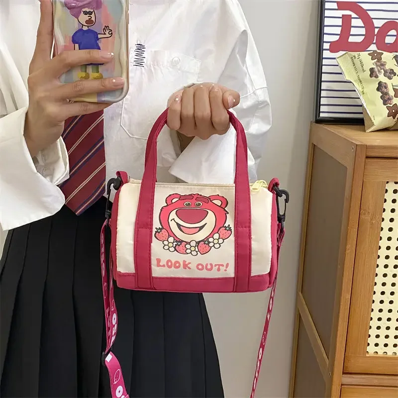 

Симпатичный стежок Kuromi Cinnamoroll Lotso креативный мультяшный узор новая простая Модная легкая портативная вместительная сумка